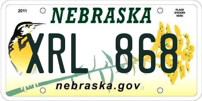 NE license plate XRL868