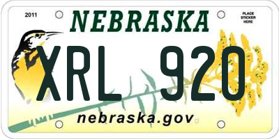 NE license plate XRL920