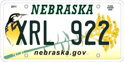 NE license plate XRL922