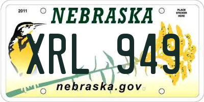 NE license plate XRL949