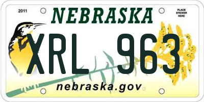 NE license plate XRL963