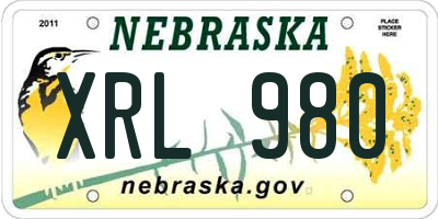 NE license plate XRL980