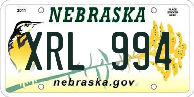 NE license plate XRL994