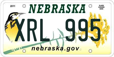 NE license plate XRL995