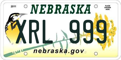 NE license plate XRL999