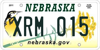 NE license plate XRM015