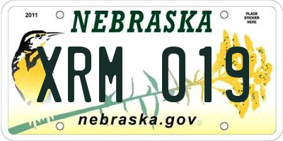 NE license plate XRM019