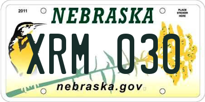 NE license plate XRM030