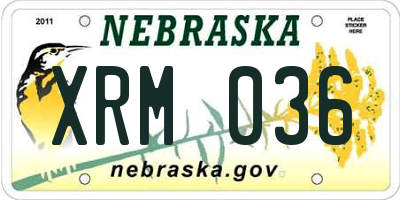NE license plate XRM036