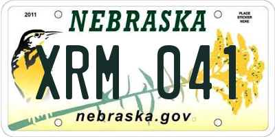 NE license plate XRM041
