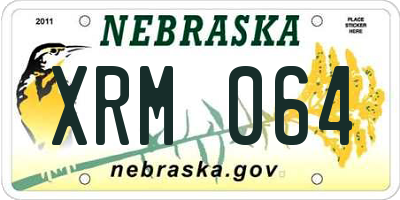 NE license plate XRM064