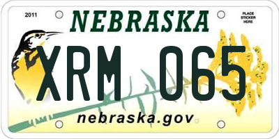 NE license plate XRM065
