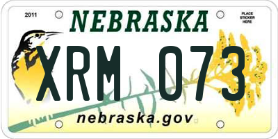 NE license plate XRM073