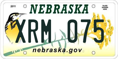 NE license plate XRM075