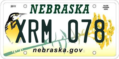 NE license plate XRM078