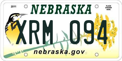 NE license plate XRM094
