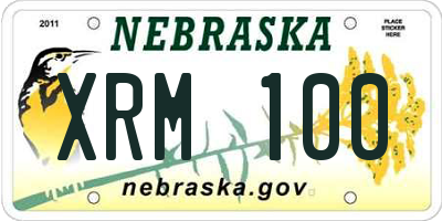 NE license plate XRM100