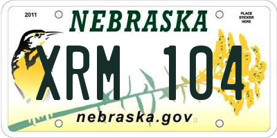 NE license plate XRM104