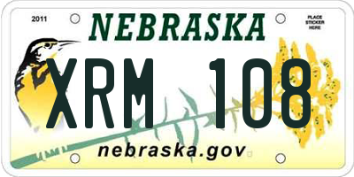 NE license plate XRM108