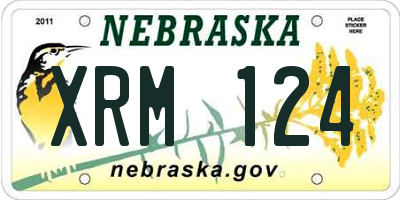 NE license plate XRM124
