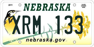 NE license plate XRM133