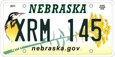 NE license plate XRM145