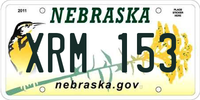 NE license plate XRM153