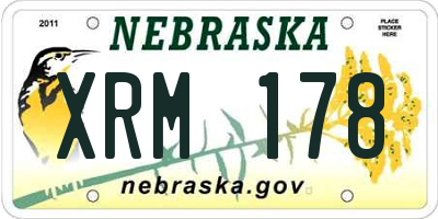 NE license plate XRM178