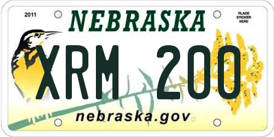 NE license plate XRM200