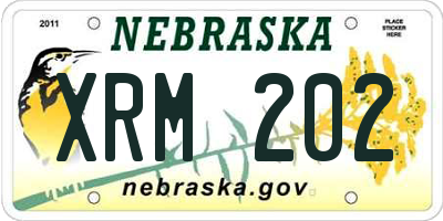 NE license plate XRM202