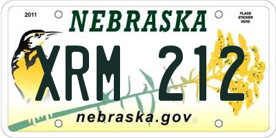 NE license plate XRM212