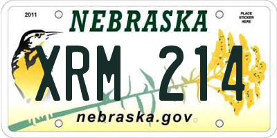 NE license plate XRM214