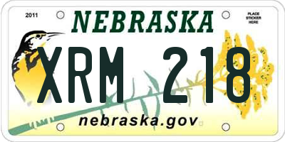 NE license plate XRM218