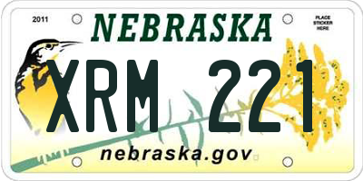 NE license plate XRM221