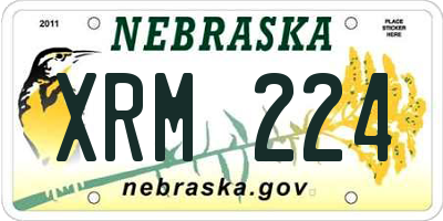 NE license plate XRM224