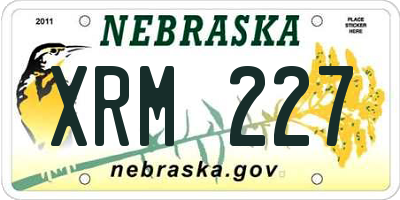 NE license plate XRM227