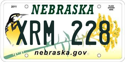 NE license plate XRM228