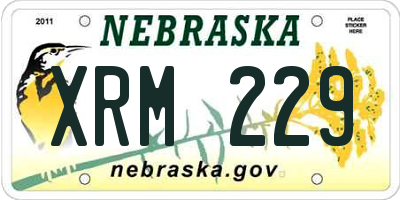 NE license plate XRM229