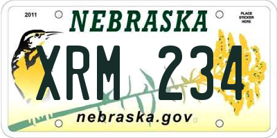NE license plate XRM234
