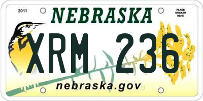 NE license plate XRM236