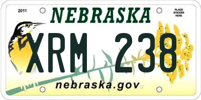 NE license plate XRM238