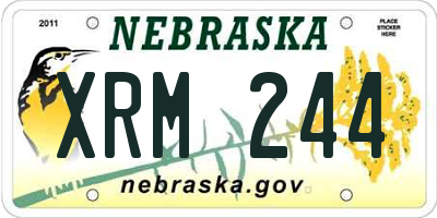 NE license plate XRM244