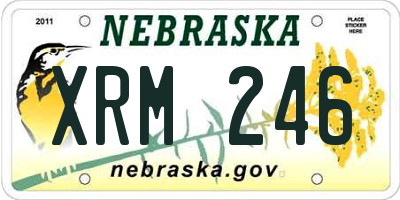 NE license plate XRM246