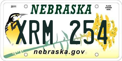 NE license plate XRM254
