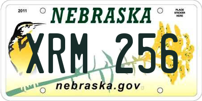 NE license plate XRM256