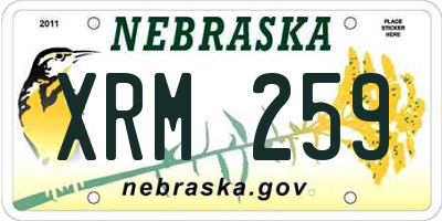 NE license plate XRM259