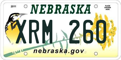 NE license plate XRM260