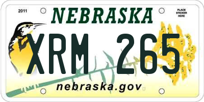 NE license plate XRM265