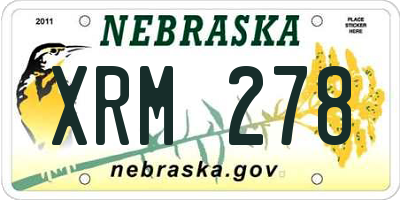 NE license plate XRM278