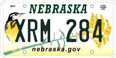 NE license plate XRM284
